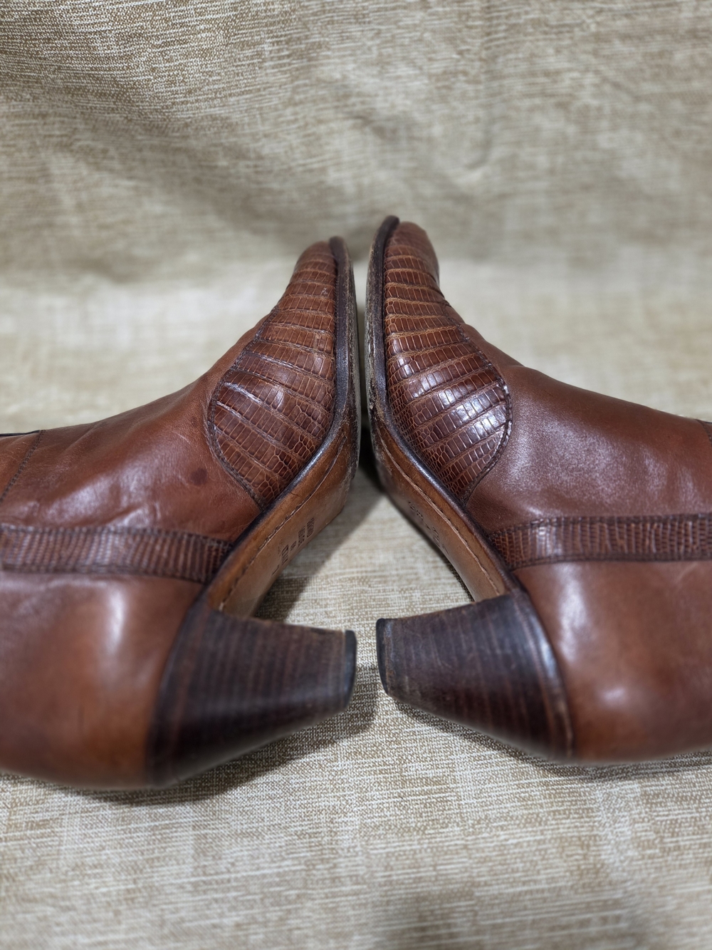 Vintage Tanino Crisci Brown Leather & Lizard Western Boots Womens Size 7 - Picture 9 of 12